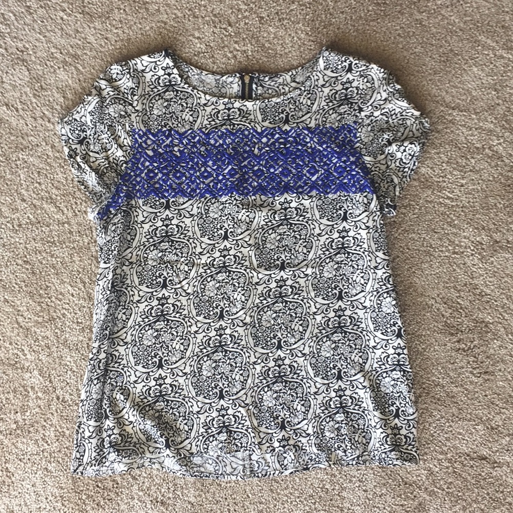 Fun patterned top from Asheville boutique “Minx”